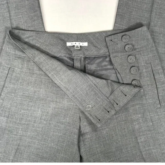 CAbi wide leg grey crosshatch Trouser pants size 4 - Picture 5 of 6